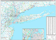 New York Metropolitan Area Wall Map Premium Style